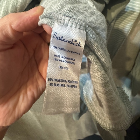 Splendid 2 piece French Terry lounge set in green stripe small - Picture 12 of 12